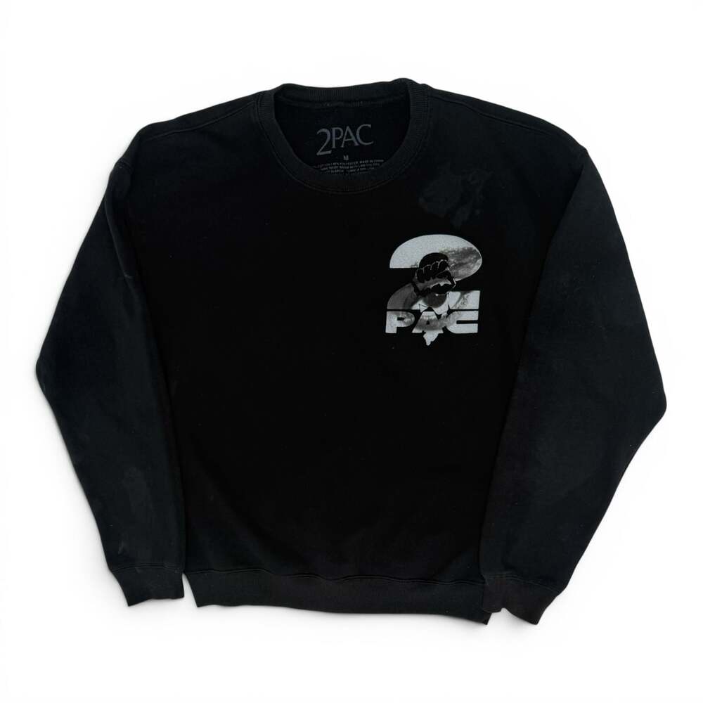 2Pac Against All Odds Graphic Crewneck Sweatshirt Black Size M